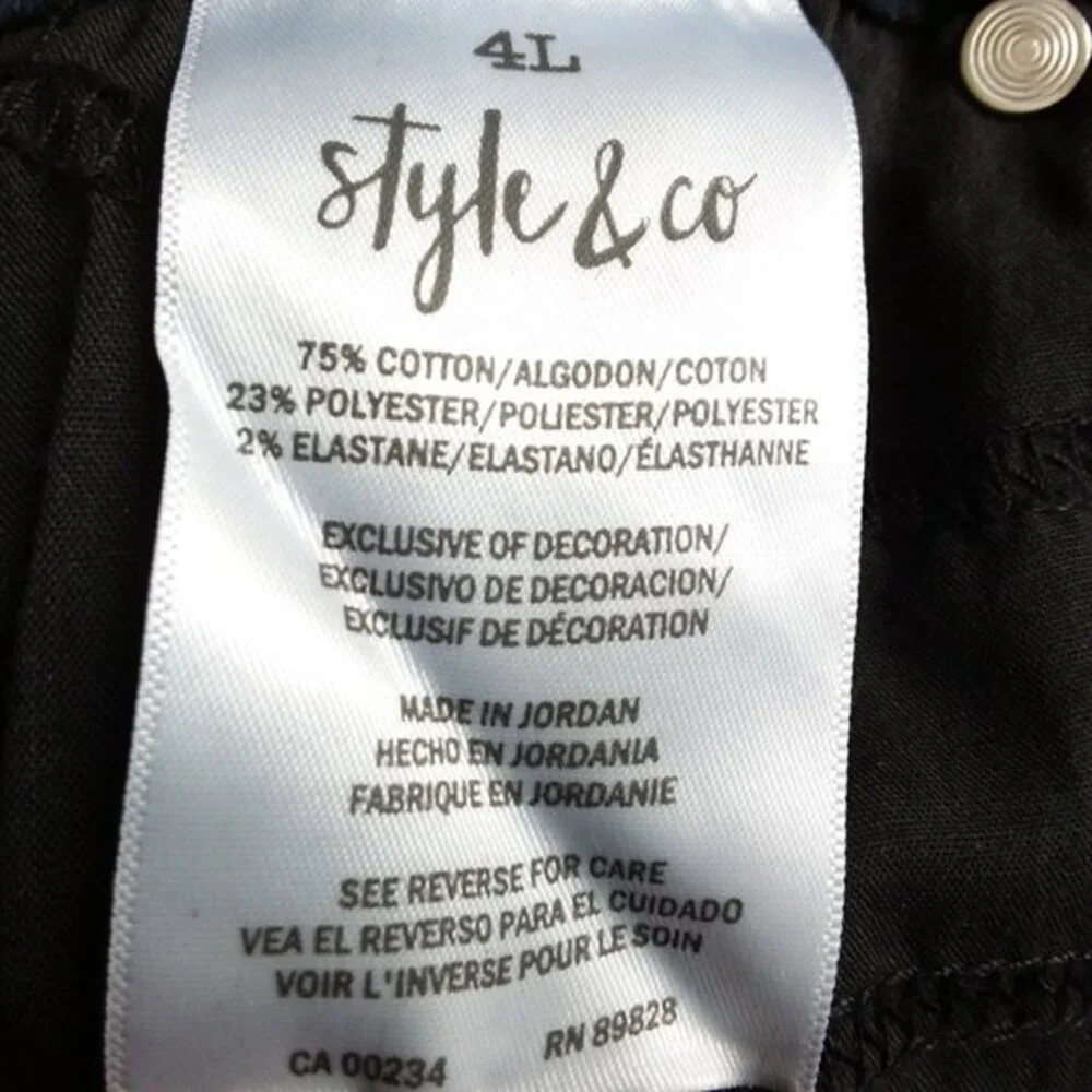 Style & Co Skinny Leg Mid Rise Tummy Control Blue 4 Long - Picture 9 of 9